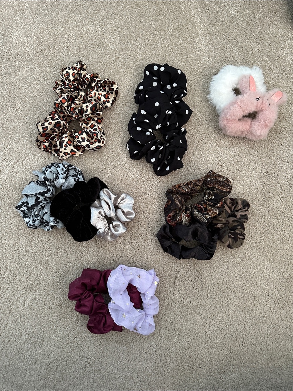 Assorted Scrunchies Set - Multi-Color Hair Accessories